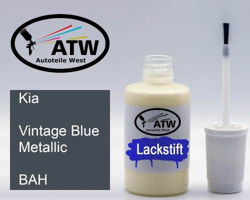 Kia, Vintage Blue Metallic, BAH: 20ml Lackstift, von ATW Autoteile West.